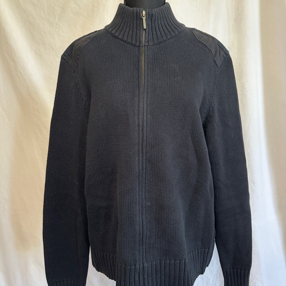 Ralph Lauren Navy Blue Zip Front Sweater